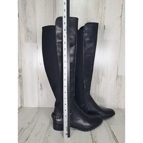 Karl Lagerfeld Paris Shay Over-The-Knee Boots Womens Black Size 7M Dark Romantic - Picture 4 of 16